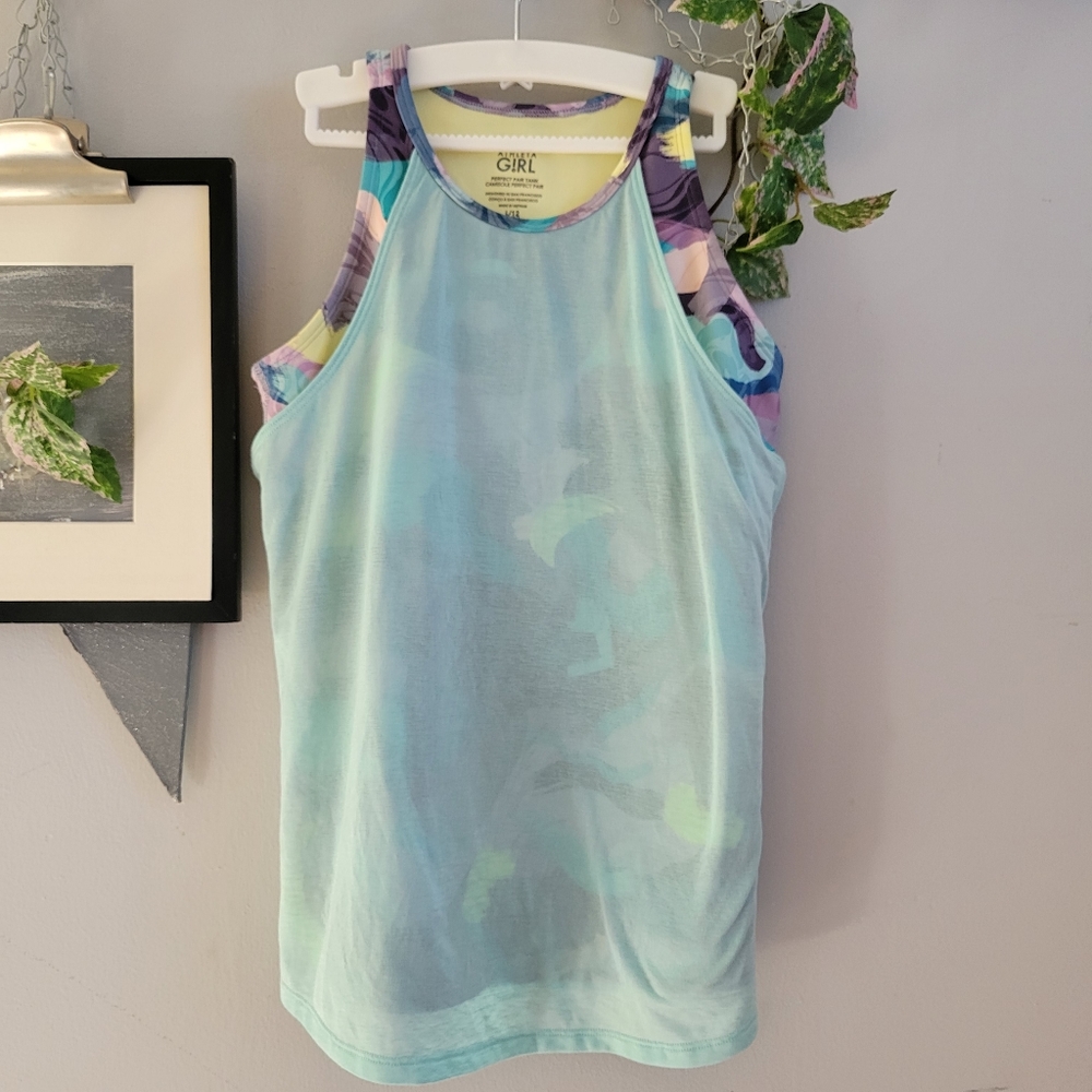 Athleta Girl Teal Perfect Pair‎ Layered Sleeveless Tank L 12